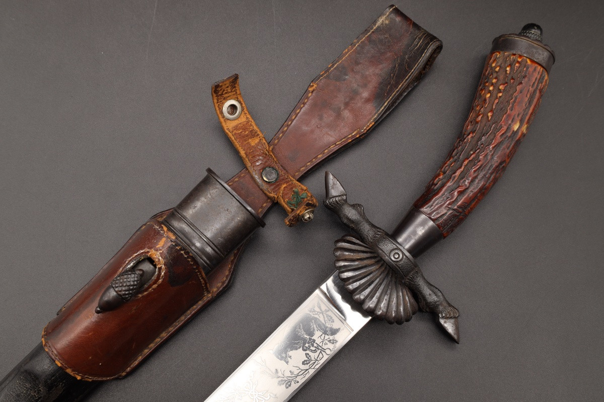 Dague de chasse impériale en acier par J.A. Henckels-photo-4