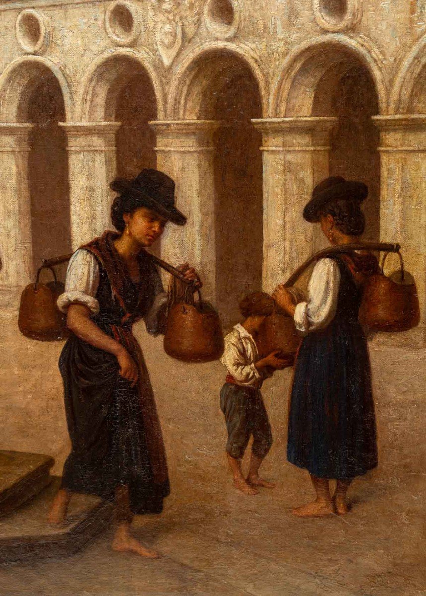 The Courtyard Of The Doge's Palace. Hippolyte Plantet 1829-1882-photo-2