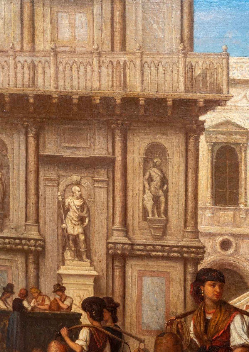 The Courtyard Of The Doge's Palace. Hippolyte Plantet 1829-1882-photo-6
