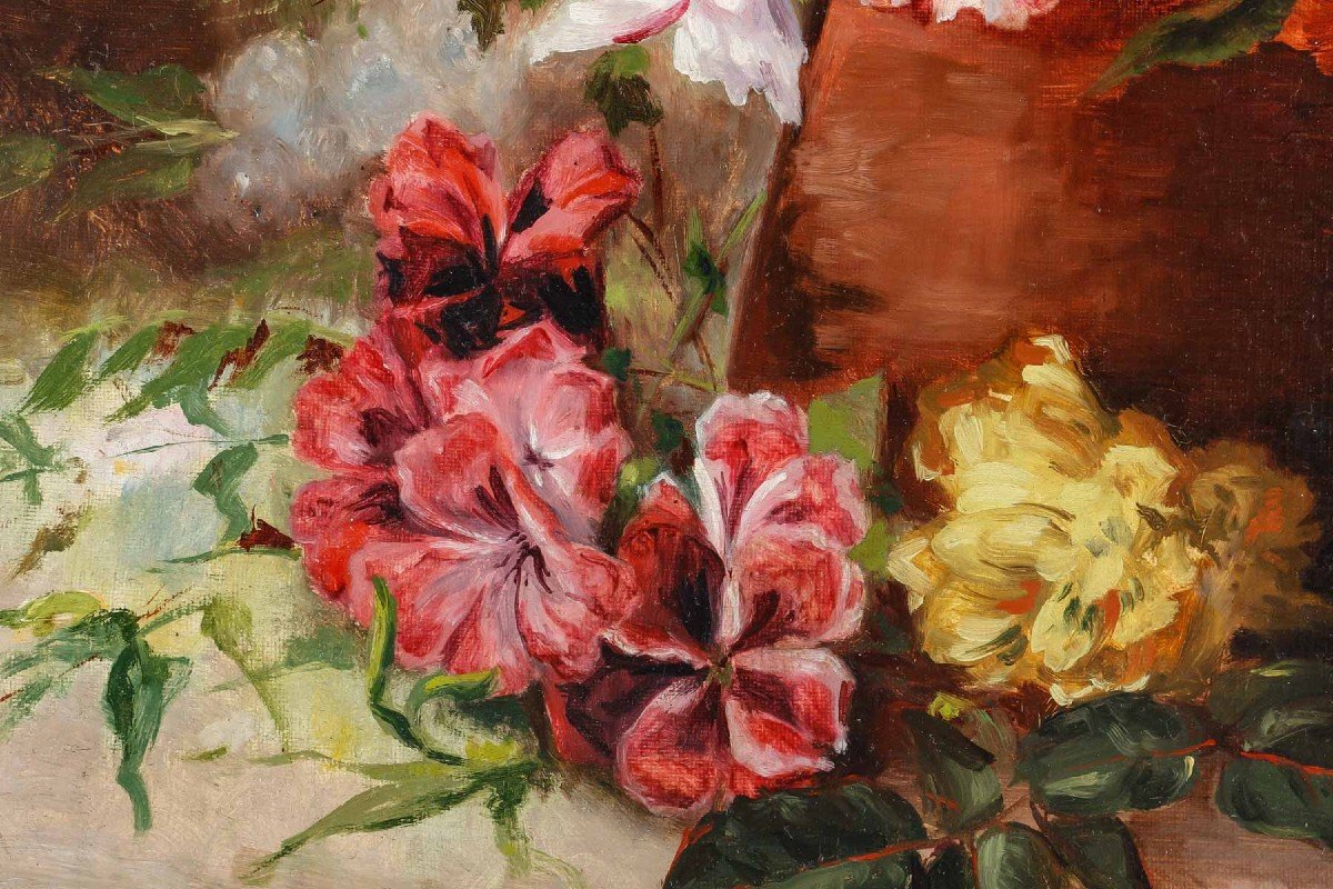 Victor Bourgeois (1870-1957). Bouquet De Fleurs.-photo-3