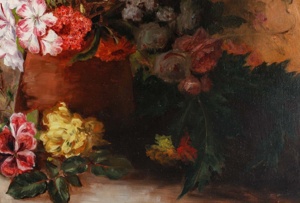 Victor Bourgeois (1870-1957). Bouquet De Fleurs.-photo-4