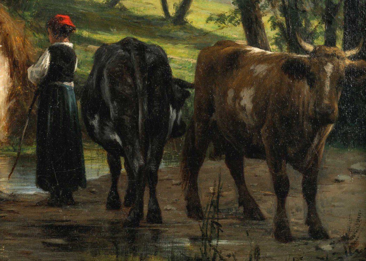 Léon LEGAT(1829-1892). Le Sous-bois.-photo-4