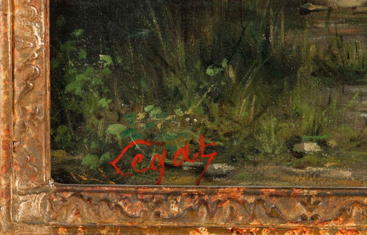 Léon LEGAT(1829-1892). Le Sous-bois.-photo-2