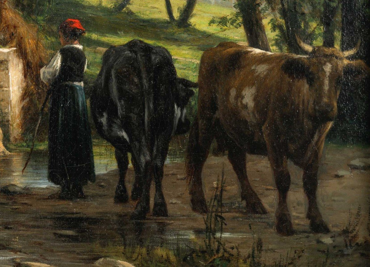 Léon LEGAT(1829-1892). Le Sous-bois.-photo-3