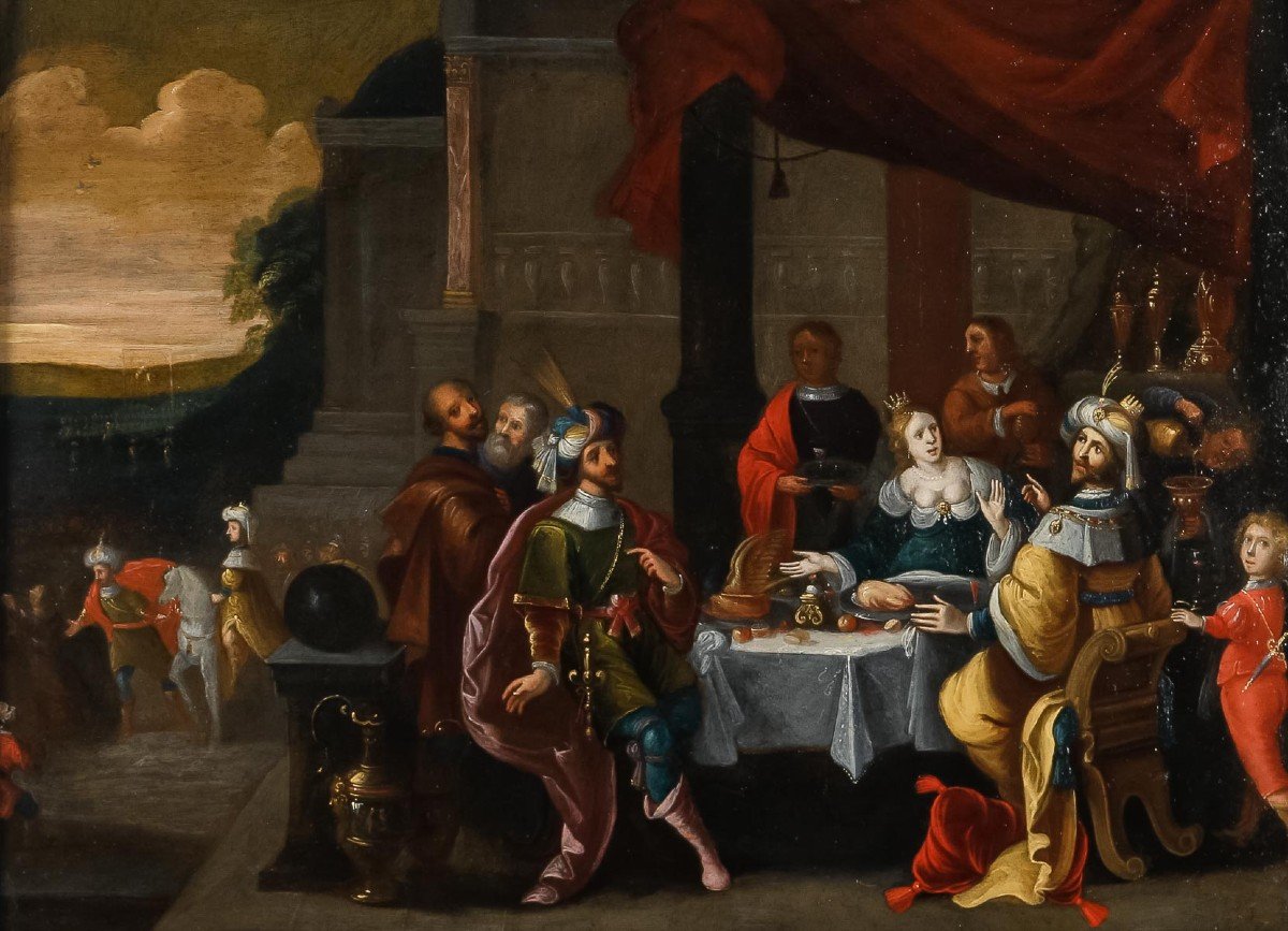 Frans Francken II (1581-1642).  Esther Et Le Roi Assuérus.-photo-4