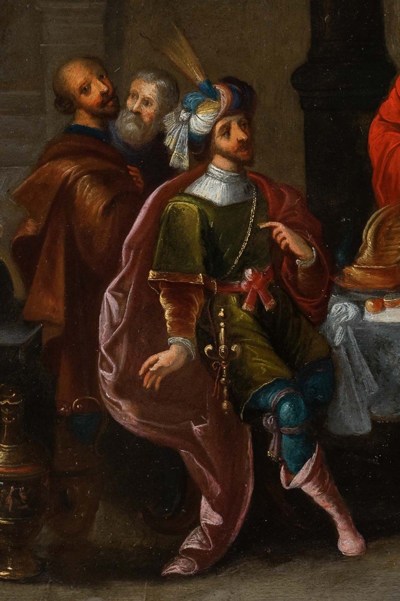 Frans Francken II (1581-1642).  Esther Et Le Roi Assuérus.-photo-3