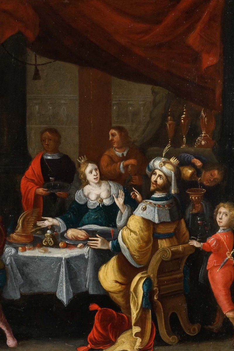 Frans Francken II (1581-1642).  Esther Et Le Roi Assuérus.-photo-4