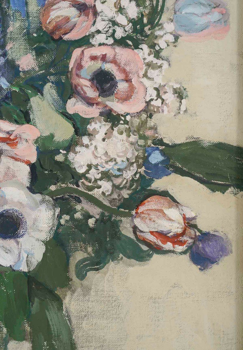 Julien Duriez 1900-1993. Bouquet Of Flowers.-photo-4