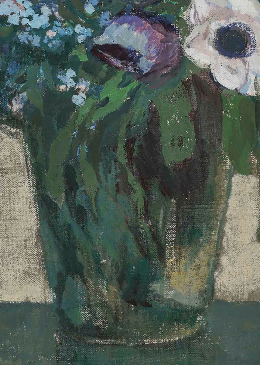 Julien Duriez 1900-1993. Bouquet Of Flowers.-photo-5