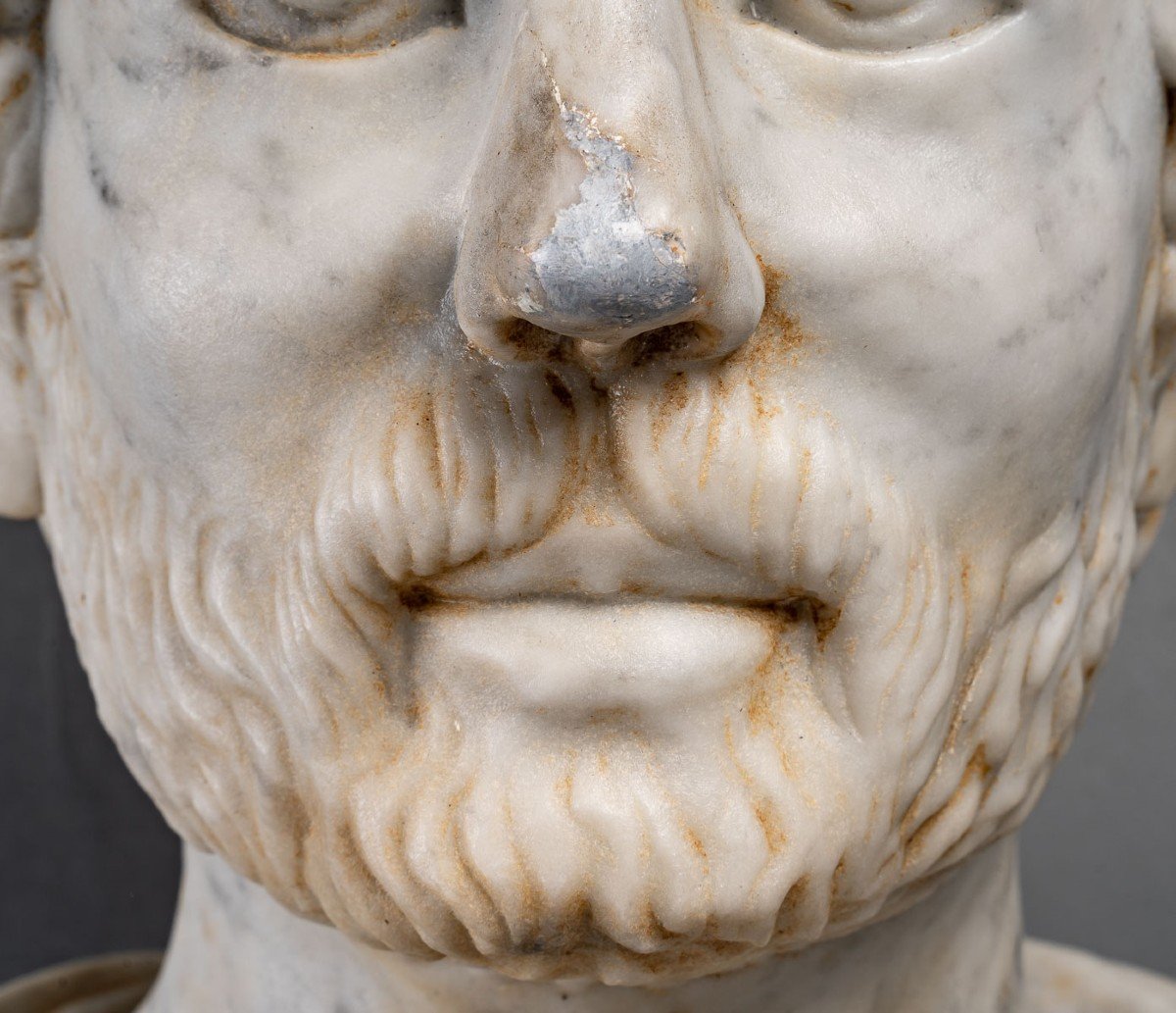 Buste En Marbre d'HADRIEN  117-138 A.D.-photo-3