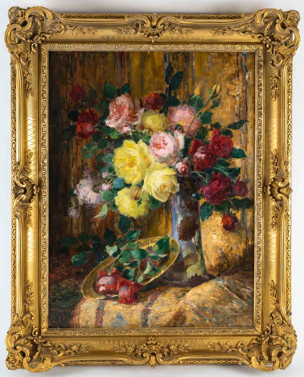 Gabrielle MELAY (1864-1931) Bouquet de fleurs-photo-1