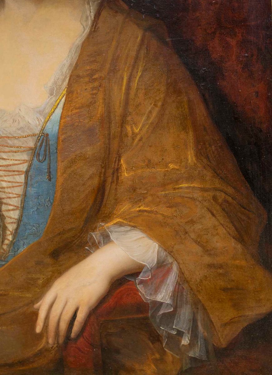    Jean-Baptiste SANTERRE (1651-1717) Portrait D’une Dame De La Noblesse XVIIIème Siècle-photo-2