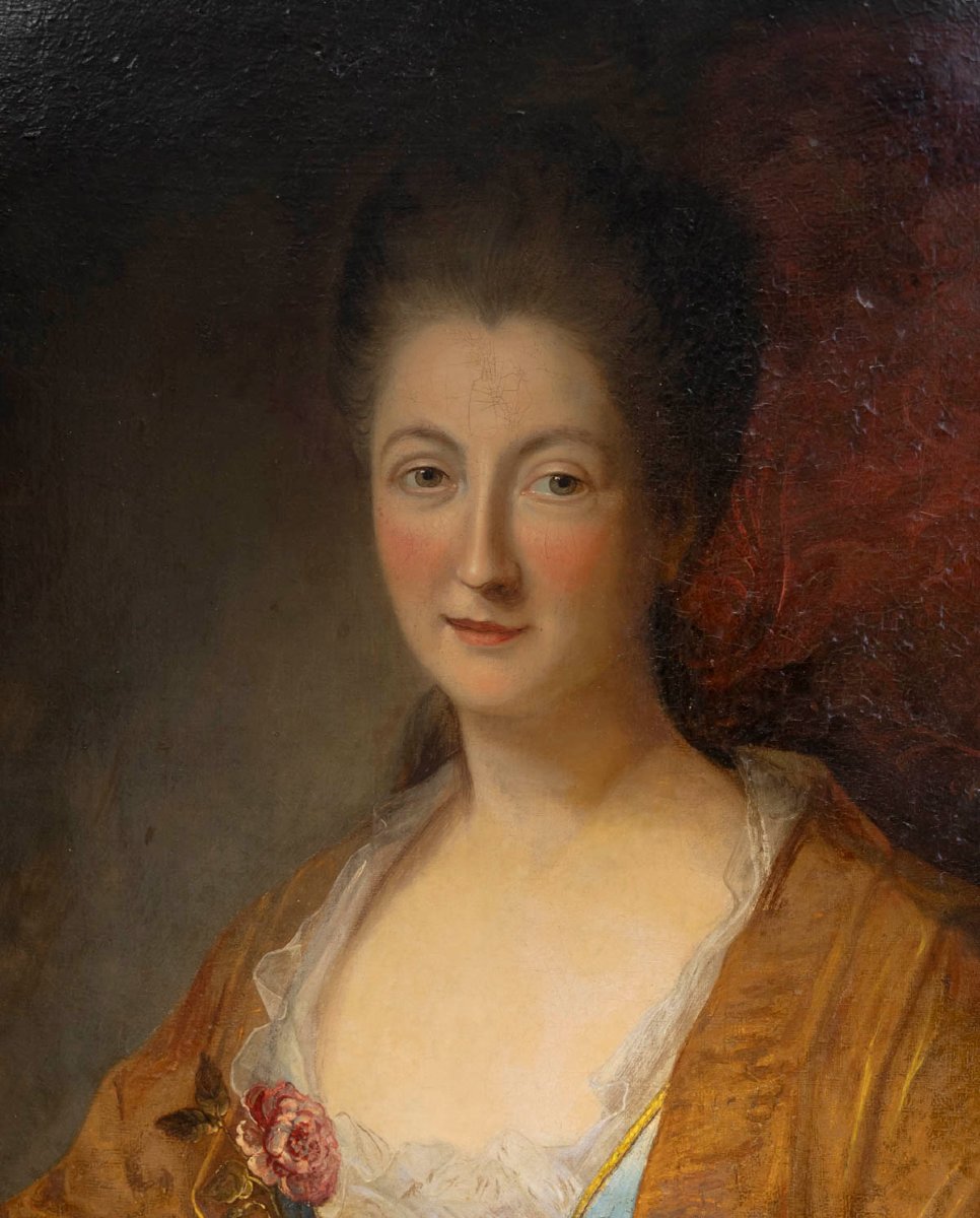    Jean-Baptiste SANTERRE (1651-1717) Portrait D’une Dame De La Noblesse XVIIIème Siècle-photo-1