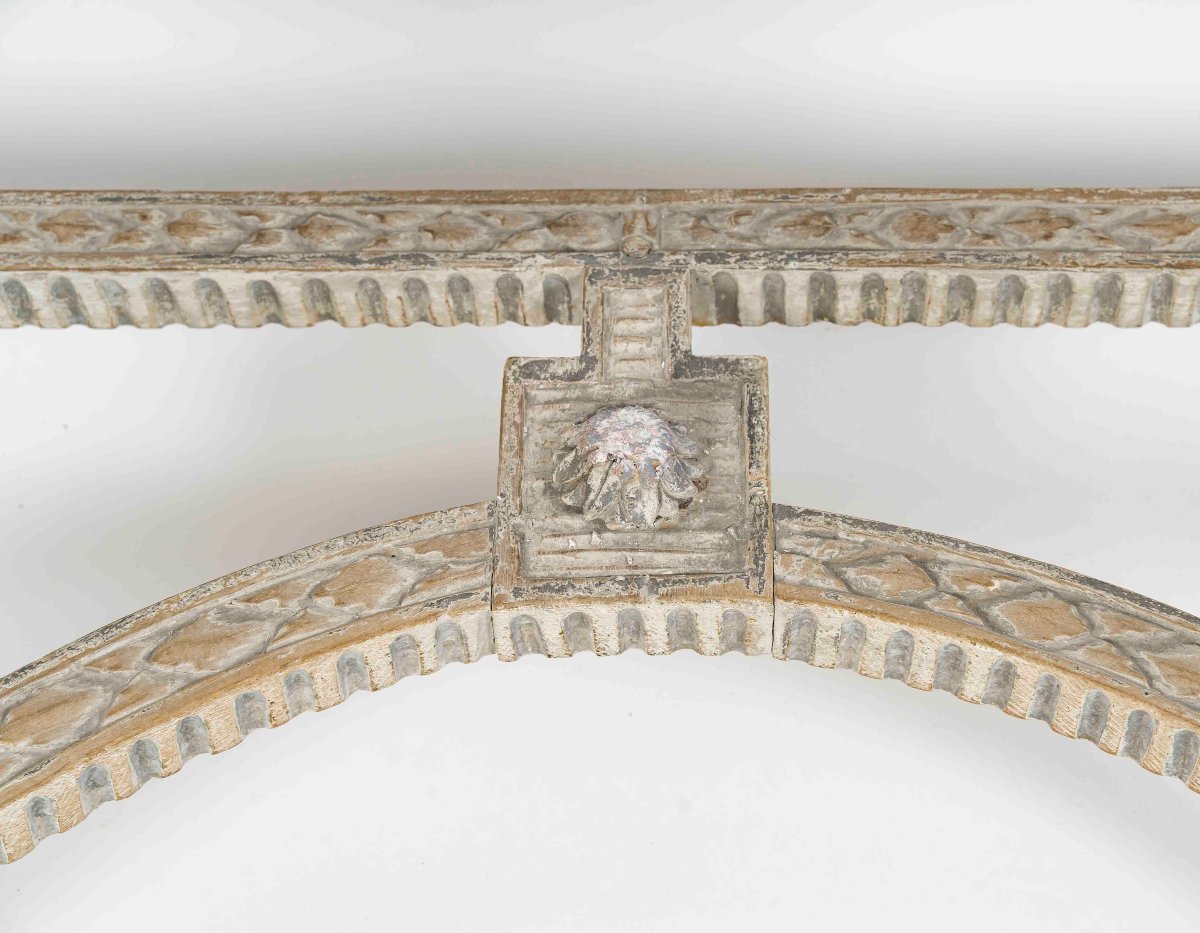 Table Console Louis XVI à Patine Grise-photo-2