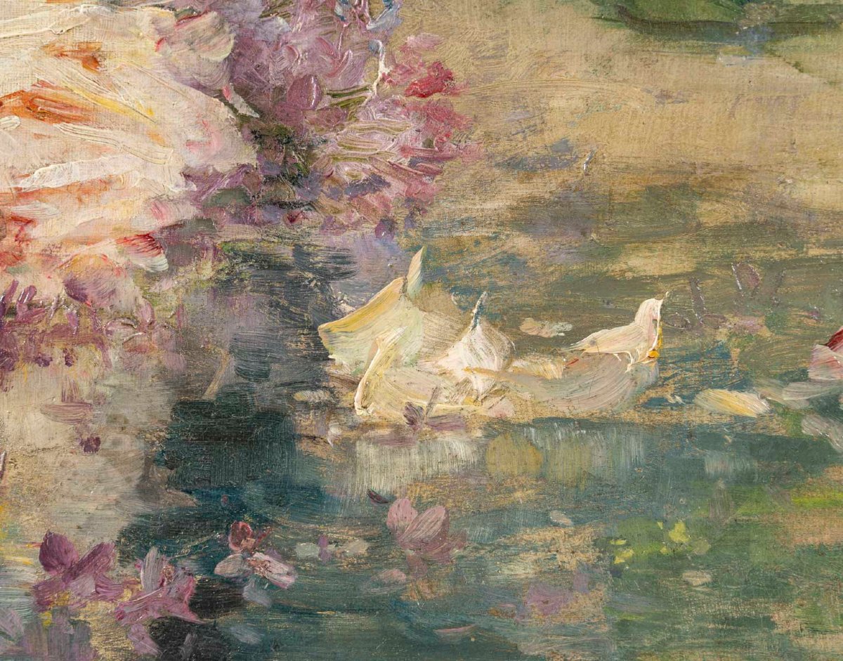 Furcy De Lavault (1847-1915) Les Iris Et Le Lilas-photo-5