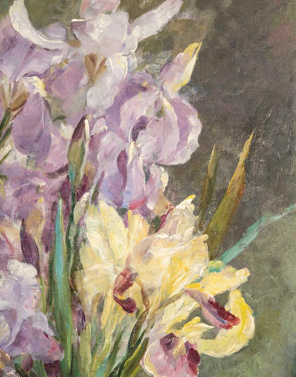 Furcy De Lavault (1847-1915) Les Iris Et Le Lilas-photo-6