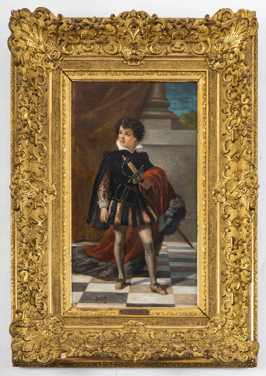 Jules Hippolyte RAVEL 1826-1898 Jeune Prince  à l'épée-photo-4