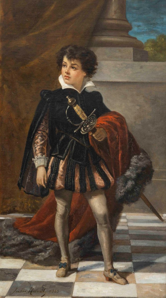 Jules Hippolyte RAVEL 1826-1898 Jeune Prince  à l'épée-photo-2