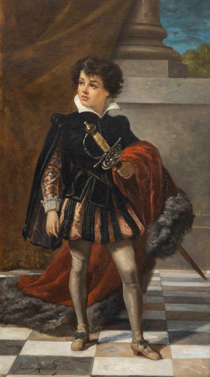 Jules Hippolyte RAVEL 1826-1898 Jeune Prince  à l'épée