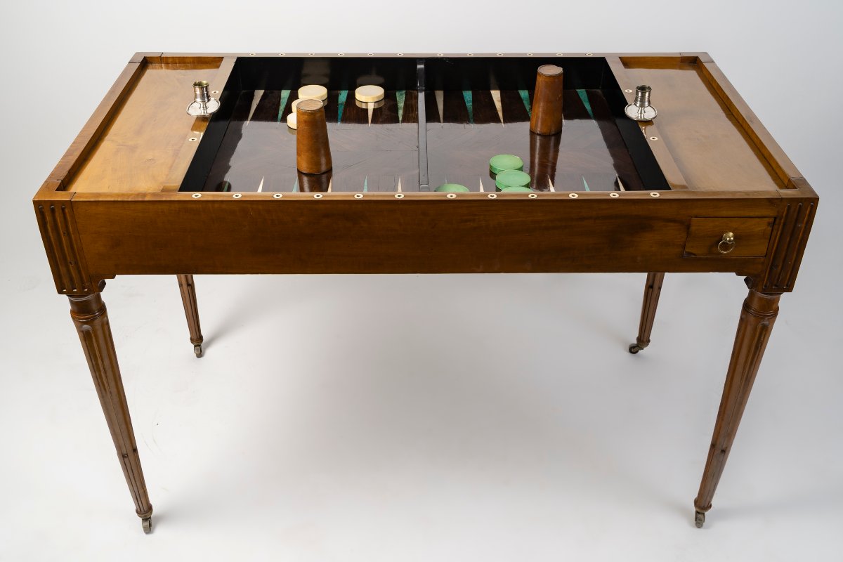 Table à jeux ou TRIC-TRAC LOUIS XVI fin du 18ème siècle-photo-2