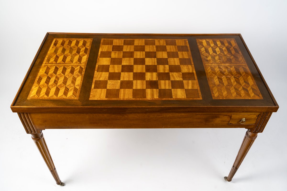 Table à jeux ou TRIC-TRAC LOUIS XVI fin du 18ème siècle-photo-6