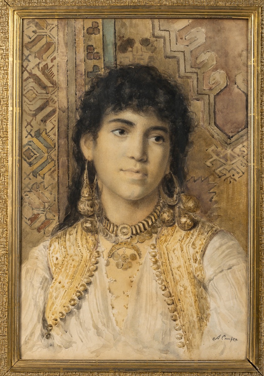 A. COMPTE XIXème siècle Portrait d’une jeune orientale