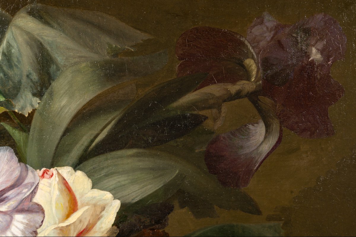  Adolphe MAGAUD (1813-1883) Bouquet de Fleurs -photo-6