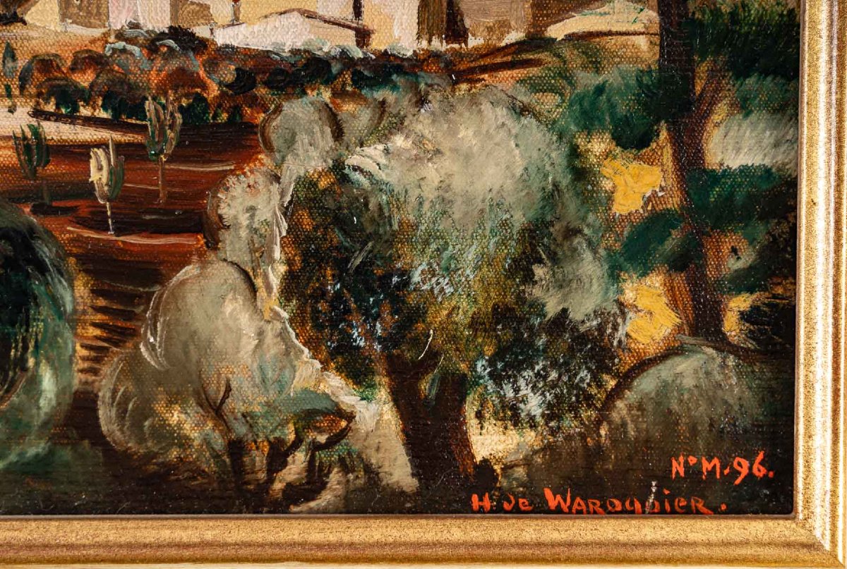 Henry De WAROQUIER 1881-1970 Paire de paysages d'Italie-photo-3