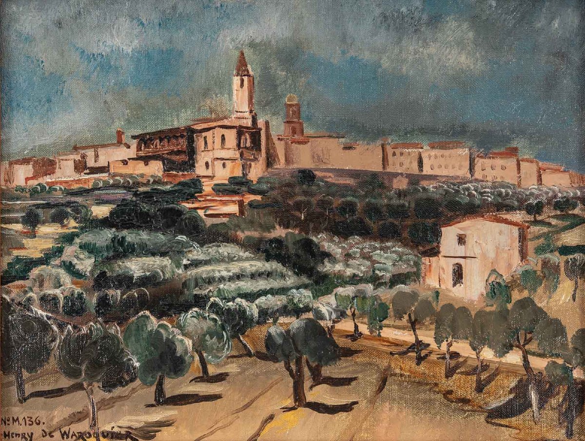Henry De WAROQUIER 1881-1970 Paire de paysages d'Italie-photo-8
