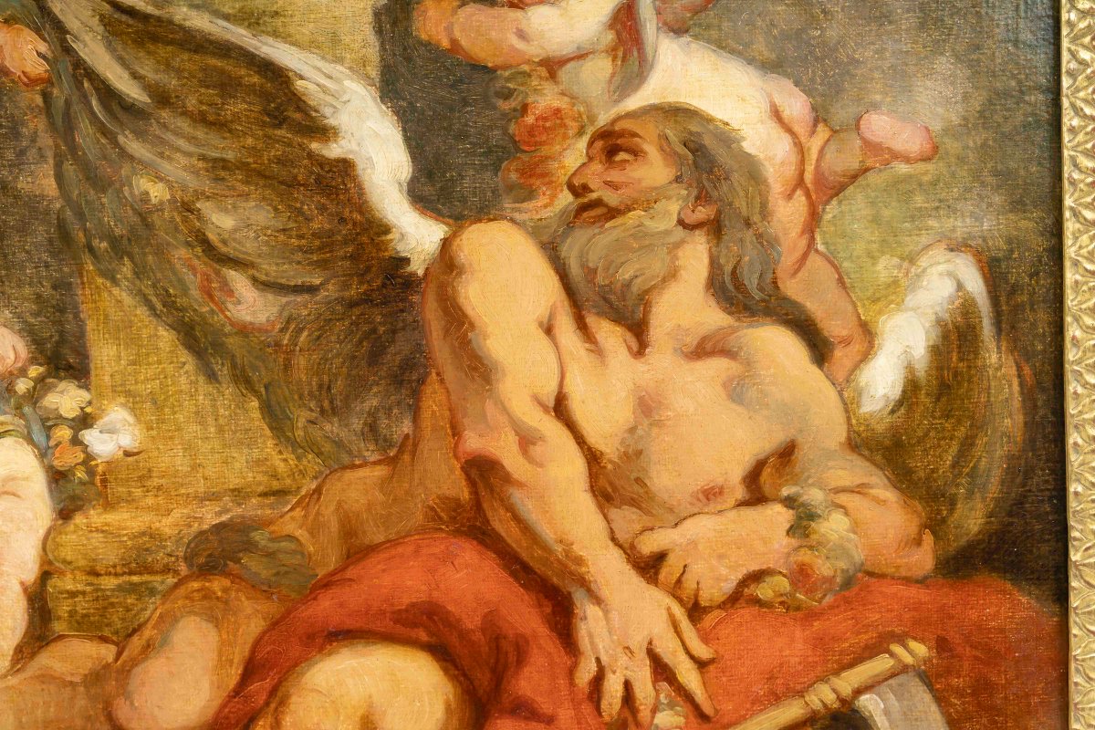  Venetian School 18 Century Allegory Of Time-photo-2