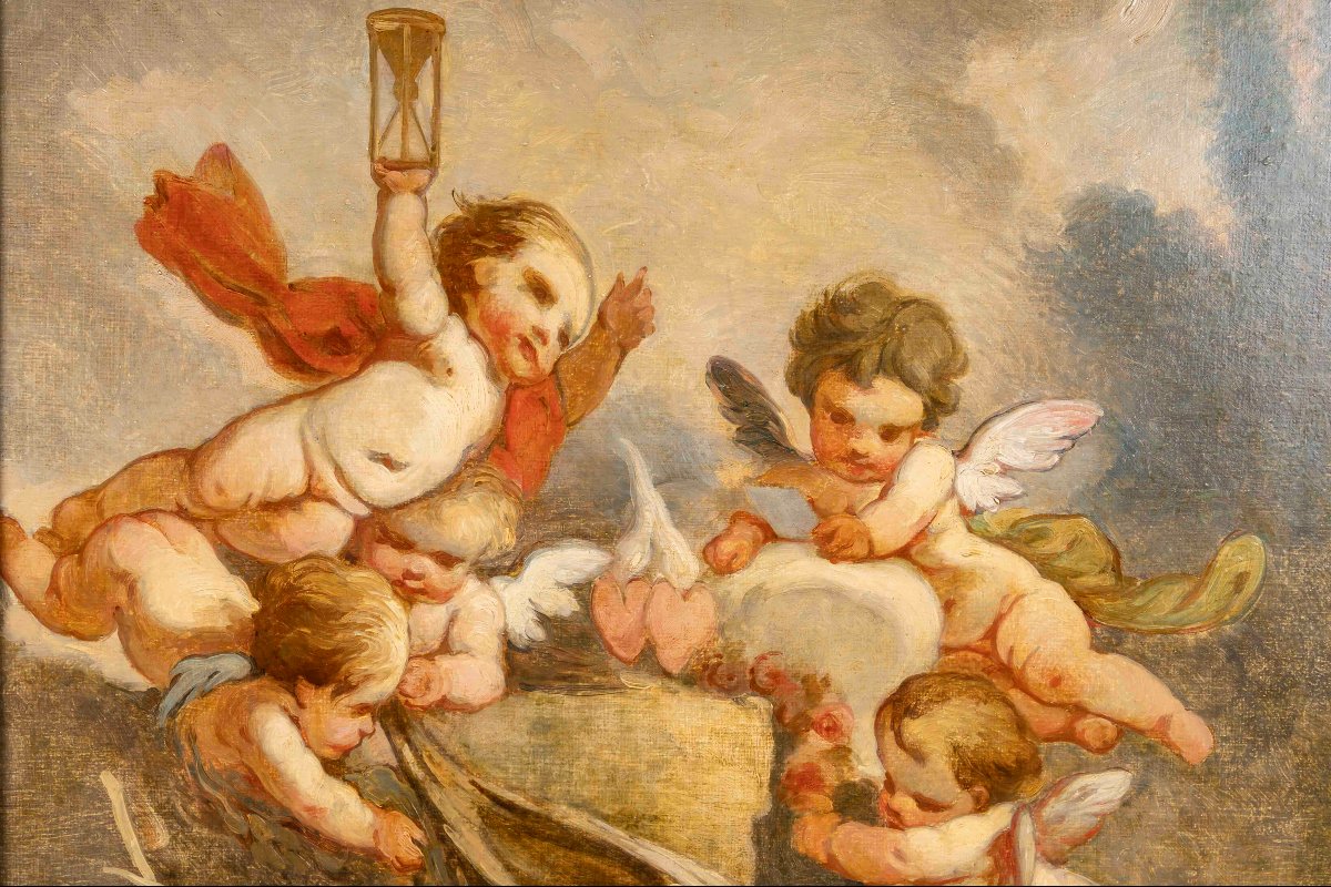  Venetian School 18 Century Allegory Of Time-photo-4
