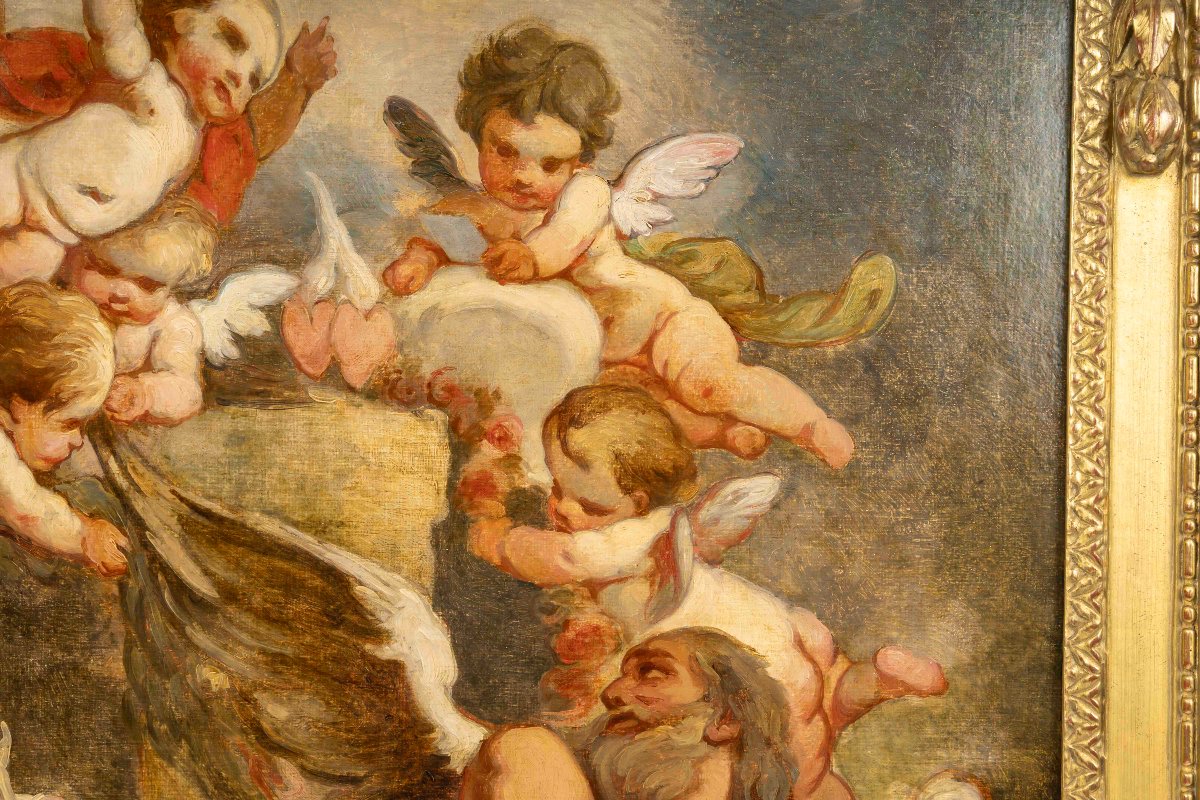 Venetian School 18 Century Allegory Of Time-photo-3