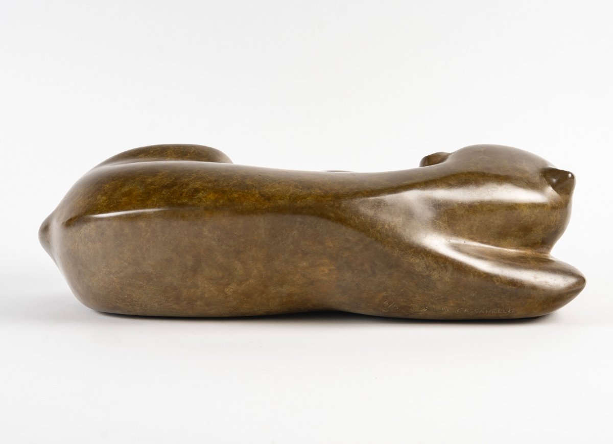 Angela CASSANELLO (1921-2003) « le Chat » Bronze-photo-2