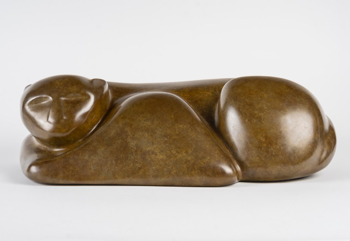 Angela CASSANELLO (1921-2003) « le Chat » Bronze-photo-3