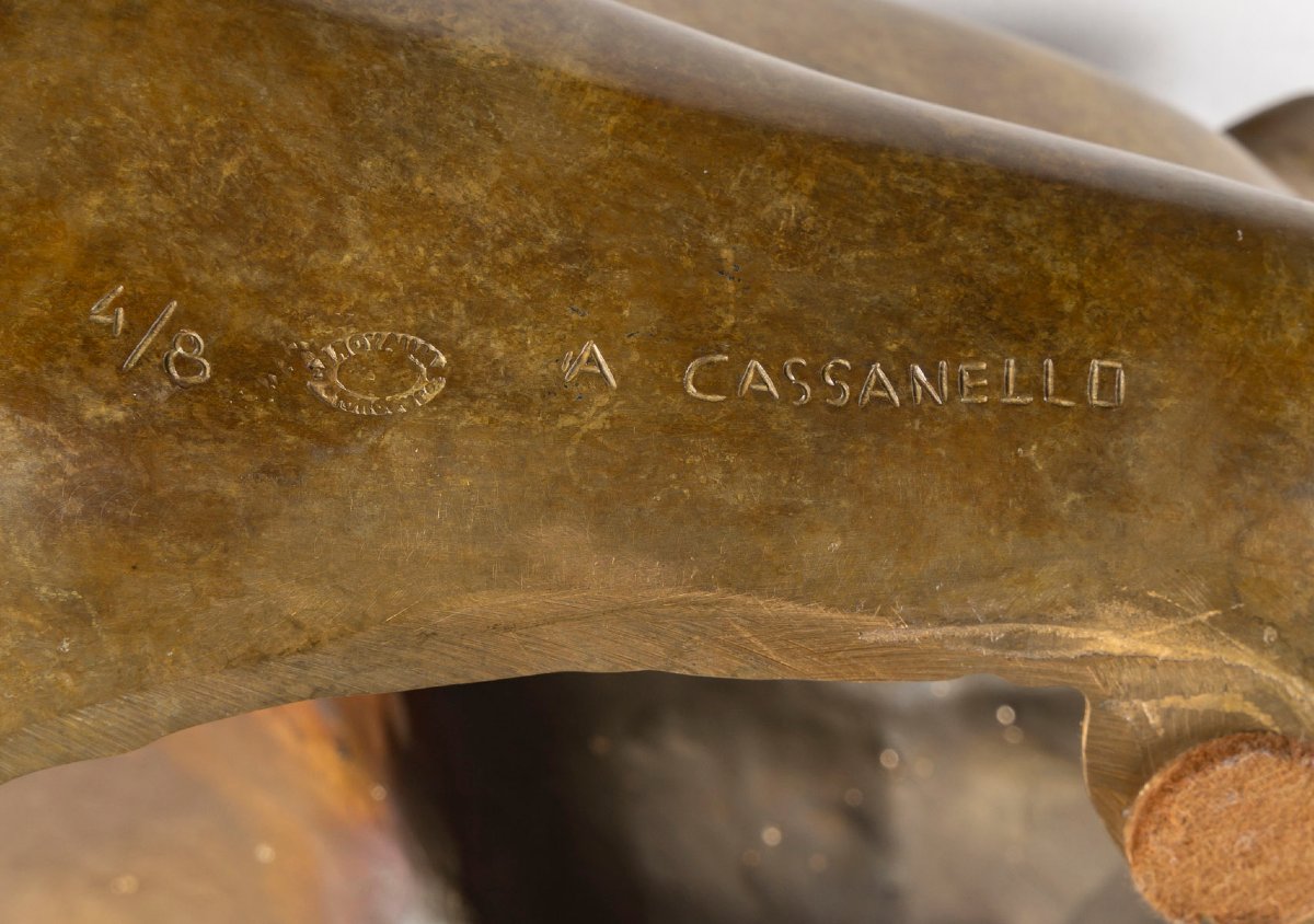 Angela CASSANELLO (1921-2003) « le Chat » Bronze-photo-1