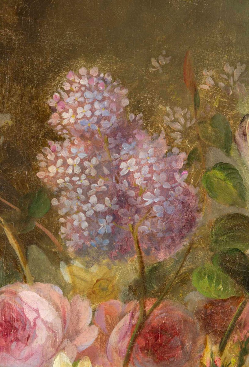 Edouard Diart 1840-1890 Still Life With Flowers-photo-2
