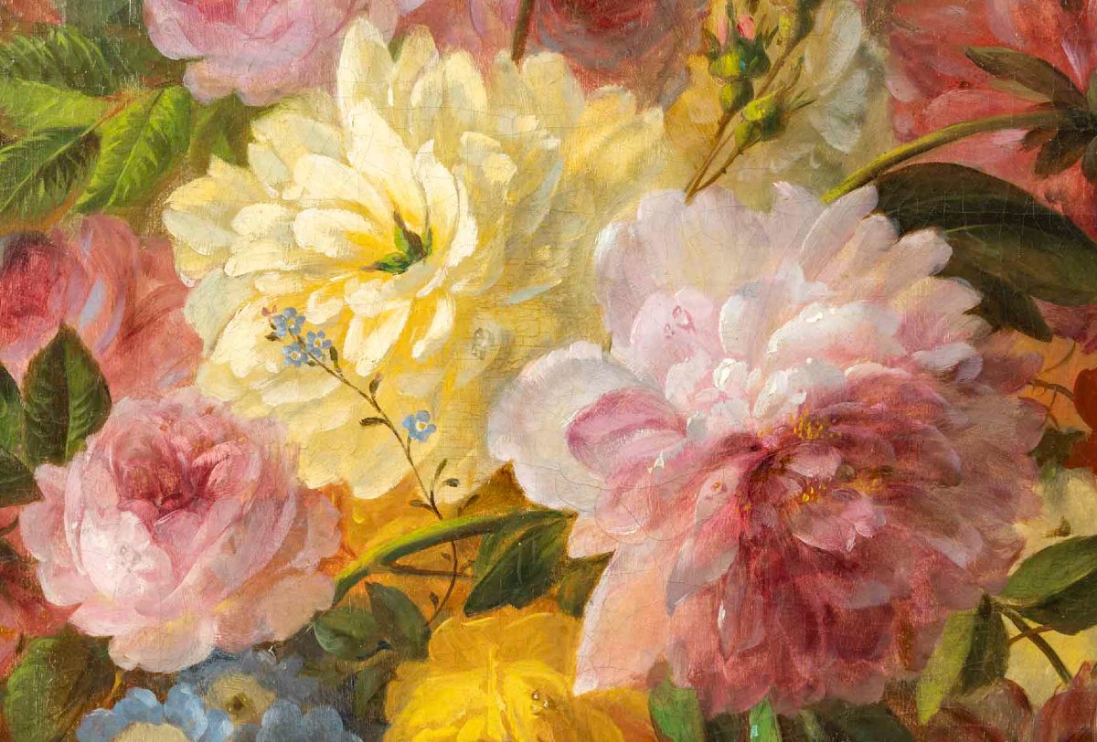 Edouard Diart 1840-1890 Still Life With Flowers-photo-4