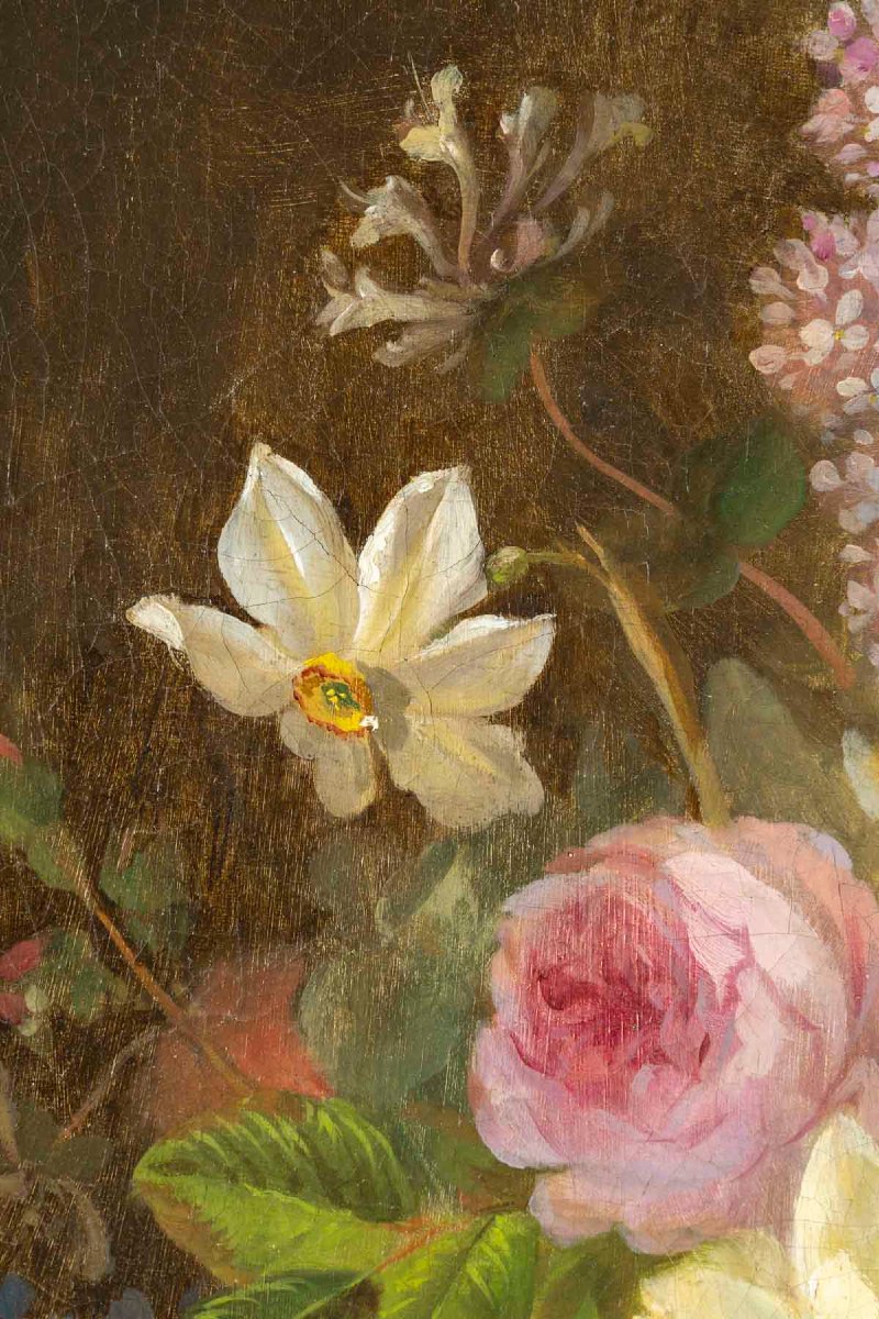 Edouard Diart 1840-1890 Still Life With Flowers-photo-4