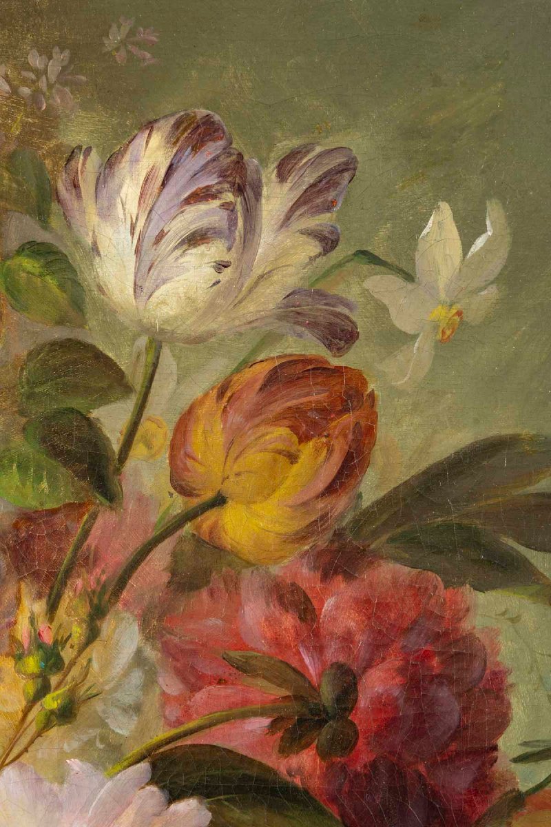 Edouard Diart 1840-1890 Still Life With Flowers-photo-5