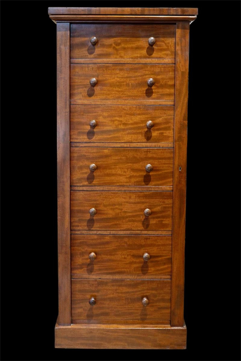 Wellington Chest Or Mahogany Chest Victorian Period Circa 1860.-photo-3