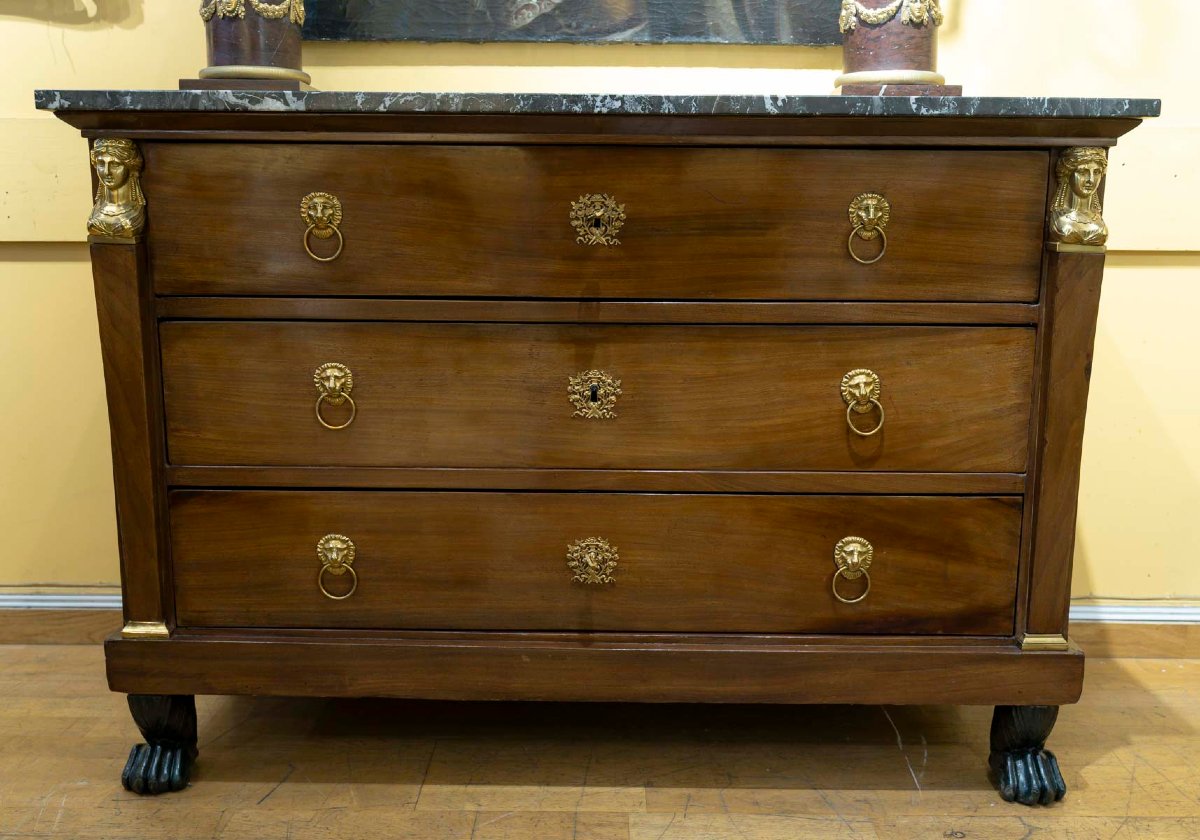 Commode Empire en acajou. XIXème siècle-photo-3