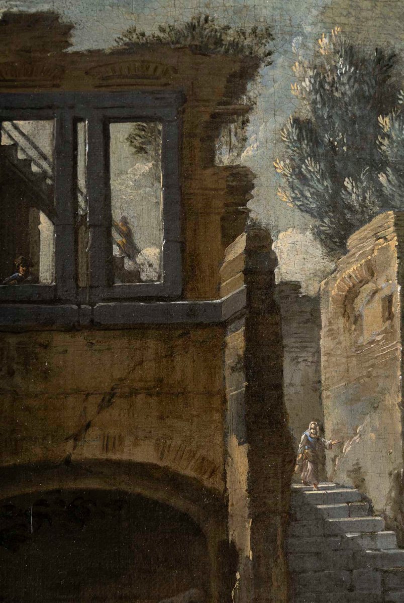 Jacques- Nicolas JULLIARD (1715-1790) Attribué à. " La cabane perchée"-photo-4
