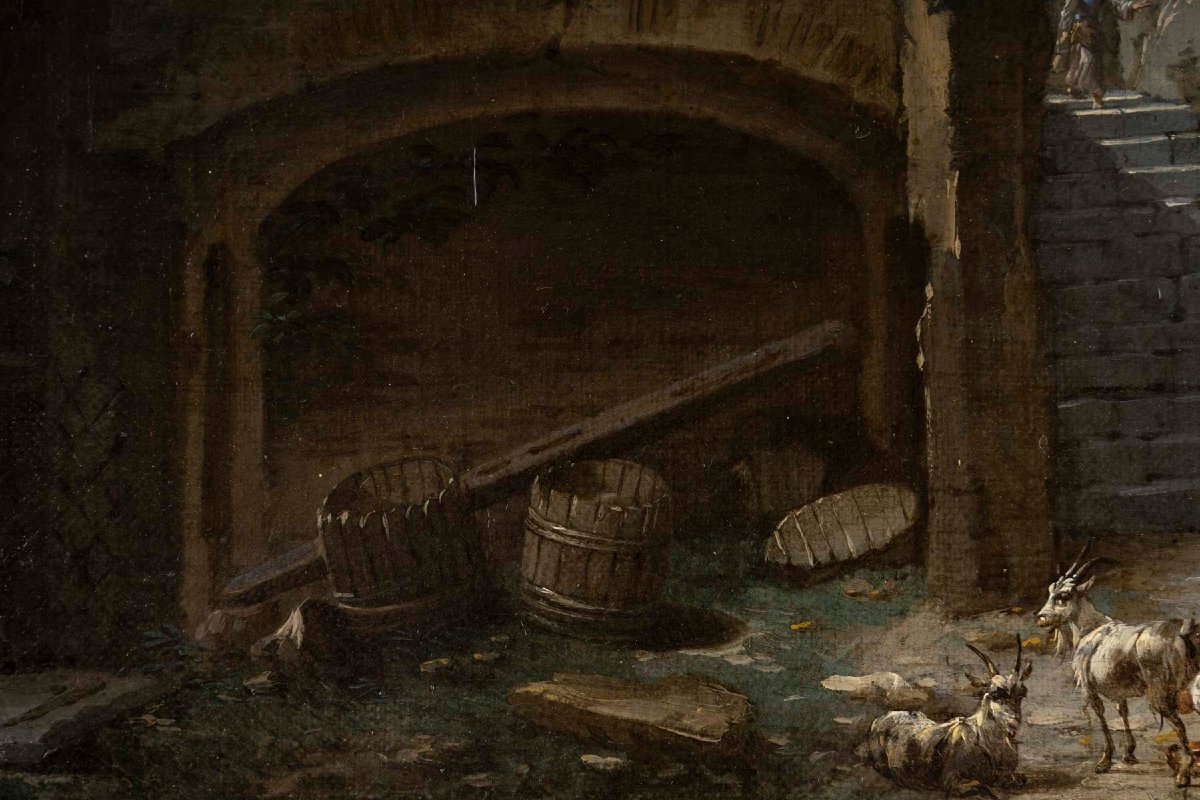 Jacques- Nicolas JULLIARD (1715-1790) Attribué à. " La cabane perchée"-photo-5