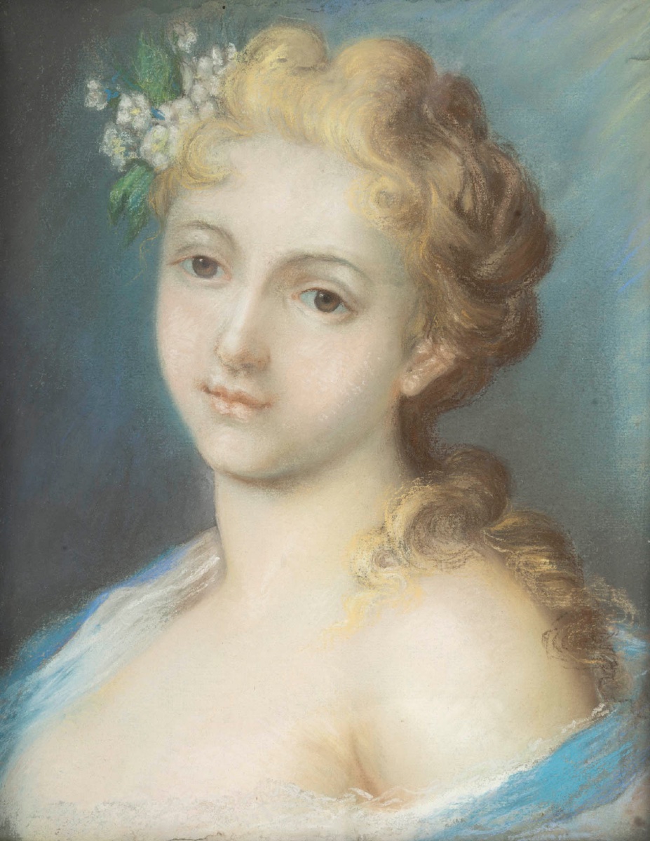 Suiveur de Rosalba CARRIERA (1675-1757) jeune fille -photo-2