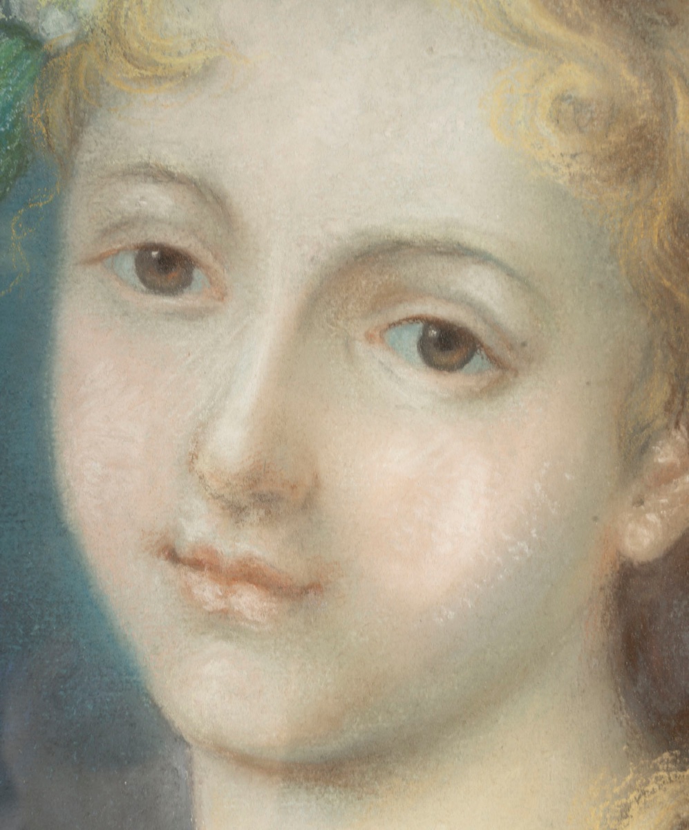 Suiveur de Rosalba CARRIERA (1675-1757) jeune fille -photo-1