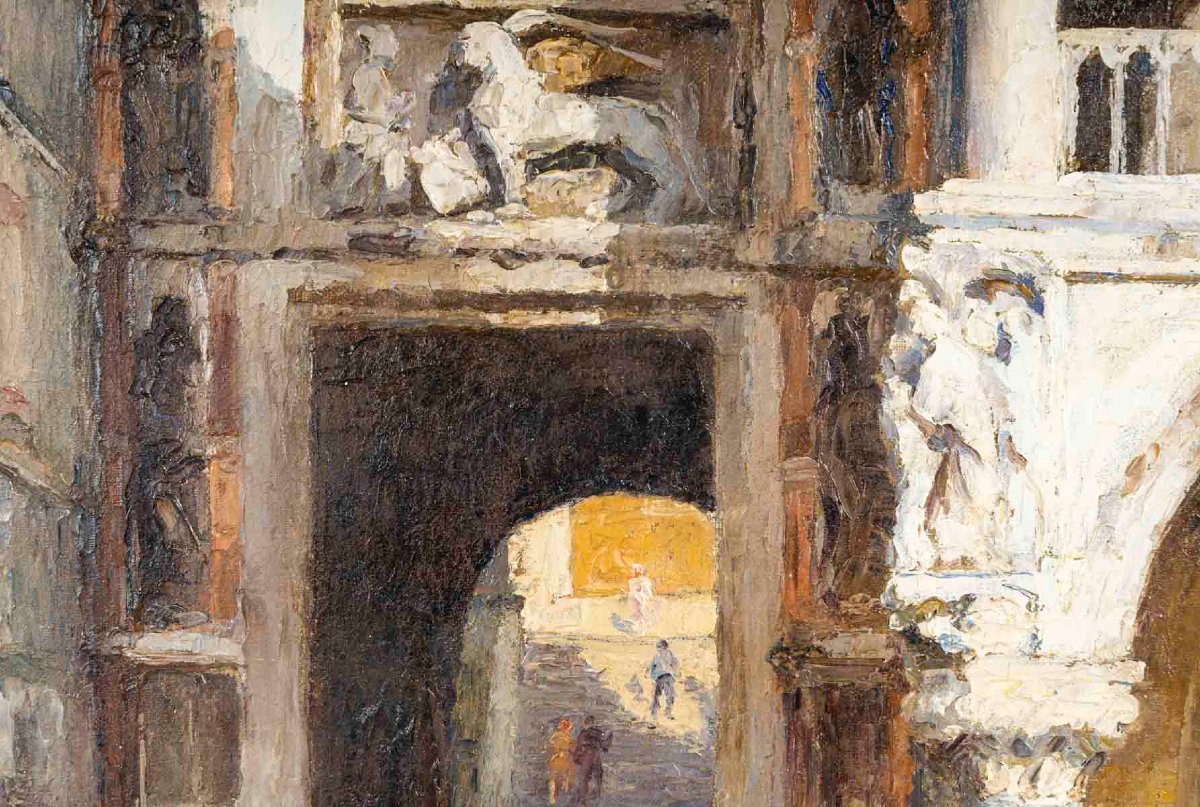 Sefano NOVO (1862-1927)  "Promenade à Venise"-photo-5