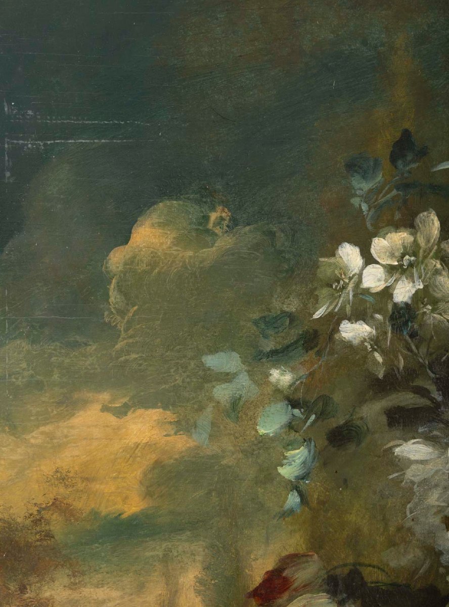  ANTONIOLI  Fausto (1814-1882)  Fleurs sur un entablement-photo-2