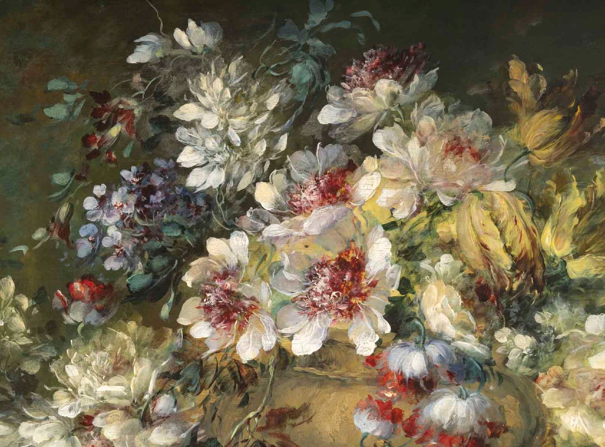  ANTONIOLI  Fausto (1814-1882)  Fleurs sur un entablement-photo-2