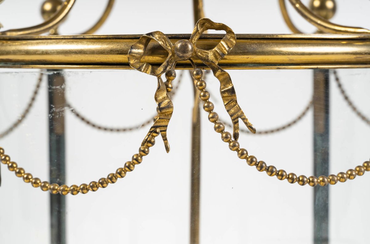 Lanterne en bronze  De Style Louis XVI XIXème siècle-photo-2