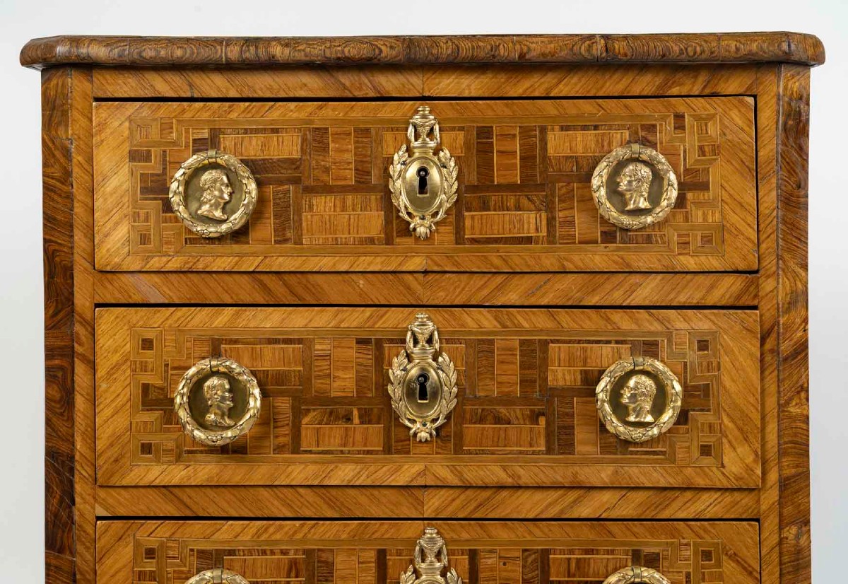 Commode Louis XVI en marqueterie XVIIIème siècle-photo-2